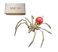 Mechanical Spider 3D Metal Puzzle, 90+Pieces Steampunk Round-bellied Spider Insect Model DIY Kit, Brain Teaser Puzzles Desk Ornament Gift Birthday Christmas