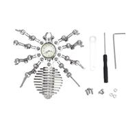 Mechanical Spider Toy with Clock, Adjustable Legs Stainless Steel Model, Unique Desktop Ornament for Kids Adults, Cool Mechanical Spider Decor with Hex Wrench and Screwdriver Inclu