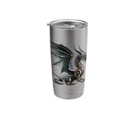 Mechanical Steel Dragon Steampunk Style Fantasy Mythical Art Stainless Steel Insulated Tumbler