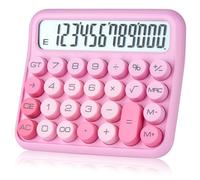 Mechanical Switch Calculator, 12 Digits, Large LCD Display, Pink Calculator Big Buttons, Mechanical Calculator, Calculators Desktop Calculator, Cute Calculator,for Everyday Life and Basic Office Work