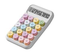 Mechanical Switch Calculator with 10 Digits Large LCD Display, Basic Calculator with Big Button Anti-Slip Pad, Accurate Calculation for Office Desk Home School - White