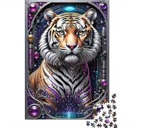 Mechanical Techno Tiger Puzzle 1000 Pieces for Adults, Tiger Themed Theme Puzzle, Family Puzzle Night Activity, 52x38cm/1000pcs