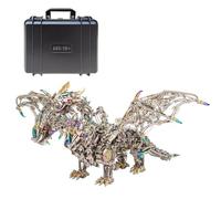 Mechanical Three-Headed Dragon 3D Metal Model Kit, 2900+PCS Advanced DIY Assembly Puzzle, Steampunk Collectible Sculpture for Teens & Adults