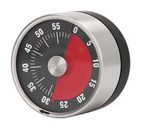 Mechanical Timer, Magnetic Kitchen Timer, 60 Minute Countdown Timer Visual Timer for Cooking, Baking, Working, Classroom, Time Management Tool with Loud Alarm Sound & Stainless Steel Frame(Black)