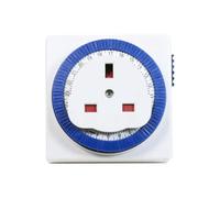 Mechanical Timer Plug Socket, 24 Hour Programmable Energy Saving Compact UK Plug-in Indoor Timer Socket for Lights, Lamp and Home Appliances