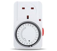 Mechanical Timer Plug Socket UK, 24-Hour Programmable Plug-in Timer Socket Indoor Plug Switch for Home Appliances Lights Security Systems, CE Listed