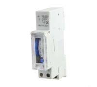 Mechanical Timer Switch 180A 15-Minute Timing Step 24-Hour Cycle Range DIN Rail Mount 110-220VAC 50-60Hz with Battery Memory