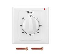 Mechanical Timer Switch, Digital Countdown Control for Home Appliances Pumps Heaters, White AC 100-240V 15A Wall Socket