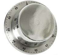 Mechanical Timer with Magnetic Suction and Stainless Steel Base, Loud 72dB Alarm, Designed for Cooking, Studying, and Training Timing (Moonlight Silver)