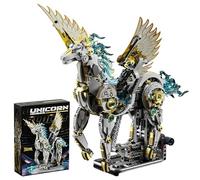 Mechanical Unicorn Building Blocks Set for Adults, Steampunk Mythical Animal, Pegasus Collection Clamping Blocks, Home Office Decor, STEM Toy, Creative Gift for Man, Woman(1499PCS)