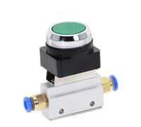 Mechanical Valve MOV-03B 1/8" Thread 2 Position 3 Way Red Green Flat Push Button Momentary Pneumatic Valve(Transparent)