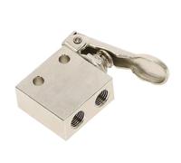 Mechanical Valve TAC2-31P 1/8 Inch Thread 2 Position 3 Way Reset Spring Return Lever Air Pneumatic Switch Valve W Fittings Silencer 1Pcs(TAC2-31P)