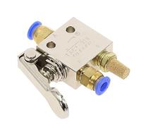 Mechanical Valve TAC2-31P 1/8quot; Thread 2 Position 3 Way Reset Spring Return Lever Air Pneumatic Switch Valve w Fittings Silencer 1Pcs(TAC2-31P-4MM)
