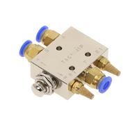 Mechanical Valve TAC2-41P 1/8 Inch Female Thread 2 Position 5 Way Self-Reset Push Button Switch Pneumatic Exhaust Valve W Fittings 1Pcs(TAC2-41P-PC8MM)