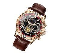 Mechanical Watch, Automatic Watch | Elegant Business Manual Watches | Multifunctional Fashion Accessories, With Its Lightweight Construction and Compact Size, This Men's Watch Off, brown,