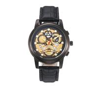 Mechanical Watch - Leather Strap Watches | Multi-Function Mens Wrist Watch | 40mm Diameter Mens Watchs, Luminous Big Face Designer Dress Wrist Watches, Wristwatch for Formal Casual Dress