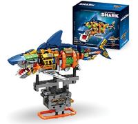 Mechanical Whale Building Blocks Set, 1114 PCS Steampunk Whale Building Kit with Base, Creative Megadon Animal Bricks Model Toy, Home Decor Gift for Adults and Teens