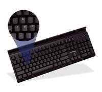 Mechanical Wired PC Keyboard for Home, Office, Gaming | Blank or Visible Keys | Shine Through Keycaps with Custom Key Lighting | Backlit White LED with Show/Hide Light Up Keys | Silent Linear Switches