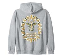 Mechanical Women Daisy Snake Graphic Zip Hoodie