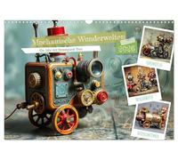 Mechanical worlds of wonder - A year with steampunk toys UK-Version (Wall Calendar 2026 DIN A3 Landscape), CALVENDO 12 Month Wall Calendar