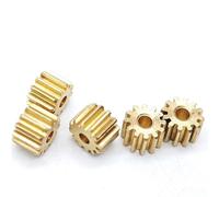 Mechanical Worm Gears Wheel, Pack Of 5 Brass 0.4M 10T Spur Pinion Gear Multiple Sizes For 1mm 1.5mm 2mm Shaft(4.8x4mm 1.98mm Hole)