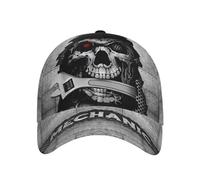 Mechanician Mechanic Skull Skeleton Silver Grey Black Women Men Dad-Caps Adjustable Snapback-Hats Soft Sun-Cap for Golf Outdoor Summer