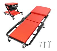 Mechanics Creeper Seat, Professional 2 in1 Folding Car Creeper, 36" Folding Car Creeper & Seat Padded Car Crawler & Mechanic Stool with Wheels, Rolling Seat Garage Workshop Crawler, for Vehicle Repair