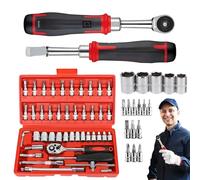 Mechanics Tool Kit - Household Repair Tool Set, Car Repair Tool Box, Portable Mechanics - Hand Tool Set for Dorm, Home, Complete Tool Kit for Projects and Maintenance