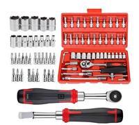 Mechanics Toolbox - Complete Automotive Repair Kit, Durable Chrome Finish Tools | Socket Wrench Assortment, Organized Carry Case, Hand Tools ese