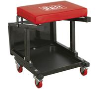 Mechanics Utility Seat & Step Stool - Tool Storage Tray - 60mm Swivel Castors