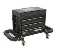 Mechanic's Utility Seat & Toolbox - Black Sealey