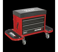 Sealey Mechanic's Utility Seat & Toolbox - Red - SCR18R