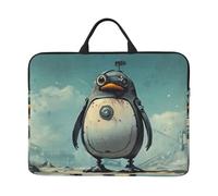 Mechanized Little Penguin Notebook Carrying Case With Handle Laptop 14 Inch Computer Sleeve For Women Men Padded Cover Laptop Bag