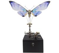 MechEdu 300 + Pieces 3D Mechanical Butterfly, DIY Metal Construction Kit Model with Music Box, A Gift Option for Butterfly Lovers and Collectors