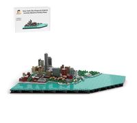 MechEdu MOC-221106 New York City Financial District, 1449 Pieces Carlisle Street Trinity Place Building Blocks Set, Architectural Models as a Gift for Collectors and City Planners