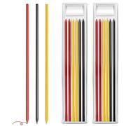 MECHEER 12 Pencil Refills for Carpenter Pencils, 2.8mm Pencil Lead Refills for Deep Hole Marker, Leads Replacement for Builders Joiners, Work Pencils for Builders Scribe Woodworking, 3 Colors