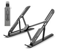 MECHEER Laptop Stand for Desk Adjustable, Folding Tablet Stand Aluminum Laptops Holder, Portable Laptop Riser for Desk, Foldable Computer Stands for Notebook PC