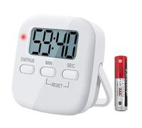 MECHEER Magnetic Timer Kids，Kitchen Timers Cooking Digital Timer Egg Timer Children Time Timer Countdown Timer Clock，Switchable Stopwatch Timer Loud Alarm Silent Mode w/ Light Indicator，White (MC-T2)