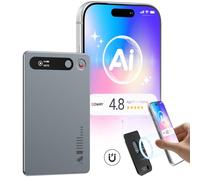 MECHEN V05 AI Recorder 64GB Noise Cancelling Transcription Translation Gray | AI Transcribe/Translate 81 Languages, DOWAY App GPT-4o/4.1, MagSafe Ring/Case, Noise Cancel for Meeting/Lecture/Call