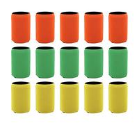 MechKit 15Pcs Insulated Beer Can Sleeve Cooler Neoprene Covers Waterproof Heat Cold Preservation for Outdoor Party Picnic Beach Camping 5 Colors Yellow Green Orange