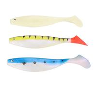MechKit 3PCS T Tail Fishing Bait Silicone Soft Simulation Artificial Lures Saltwater Freshwater Fishing Flexible Bite Resistant High Elasticity Streamlined Design Attracts Larger C