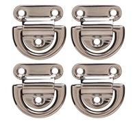 MechKit 4 Sets Stainless Steel Folding Pad Eye Polishing Rustproof D Rings Deck Folding Pad Eye for Marine Yacht Durable Resistant Accessories