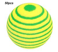 MechKit 50PCS EVA Lightweight Wear Resistant Indoor Practice Stripe Golf Foam Ball Colorful Pet Cat Entertainment Toy Balls for Indoor Swing Practice and Pet Play Orange Blue Yello