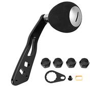 MechKit Baitcasting Reel Handle Grip Rocker Arm Durable EVA Metal 360° Smooth Rotation Lightweight Comfortable Fit for A/D/S Brand Fishing Reel Black Gun Color 94mm/3.7in