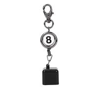 MechKit Billiard Chalk Holder Billiards Pool Cue Chalk Holder, 26 x 26 x 130 mm Metal Rubber with Retractable Key Rings