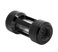 MechKit Computer Water Cooling Filter G1/4 Thread Brass Acrylic Durable Cooler Filters Connector Fitting for PC Liquid Cooling System 50mm Length 24mm Diameter (Black)