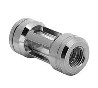 MechKit Computer Water Cooling Filter G1/4 Thread Brass Acrylic Durable Cooler Filters Connector Fitting for PC Liquid Cooling System 50mm Length 24mm Diameter (Silver)