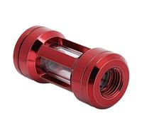 MechKit Computer Water Cooling Filter G1/4 Thread Brass Acrylic Durable Cooler Filters Connector Fitting for PC Liquid Cooling System 50mm Length 24mm Diameter (Red)
