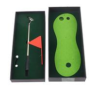 MechKit Desktop Golf Game Practice Set Premium Mini Golf Pen Putter with Putting Mat Flag 2 Balls Office Desk Fun Sport Gift for Golf Lovers Zinc Alloy Rubber Green 19cm