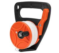 MechKit Diving Reel Professional Dive Rope Spool Finger Reel with 46m White Nylon Wire for Cave Exile Diving and Snorkeling Water Sports (orange wheel)